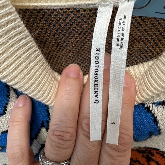 SOLD!!!Anthropologie Neutral Pattern Sweater Dress | Size Small | NWT - Picture 9 of 9